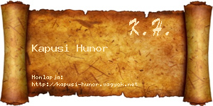 Kapusi Hunor névjegykártya